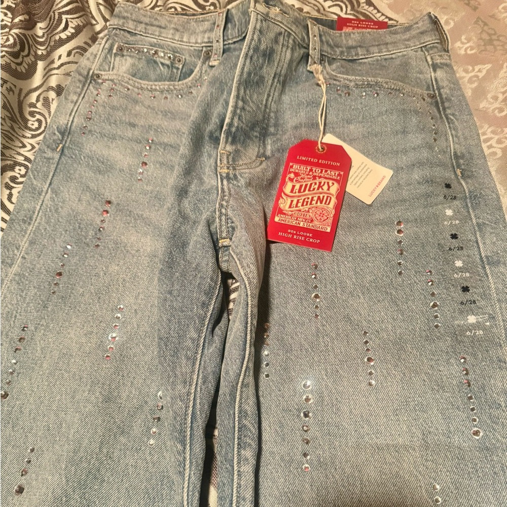 Lucky Brand Crop Rhinestone Jeans